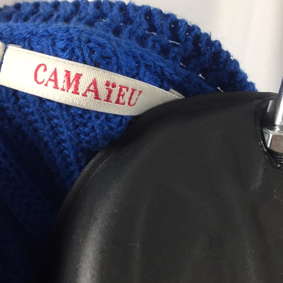 CAMAIEU WOMAN BLUE KNIT LONG SLEEVE SWEATER - Picture 4 of 5